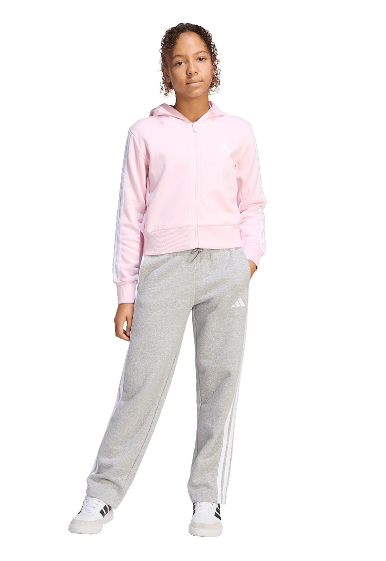 Trening din fleece cu logo - Alb/Gri deschis/Roz deschis