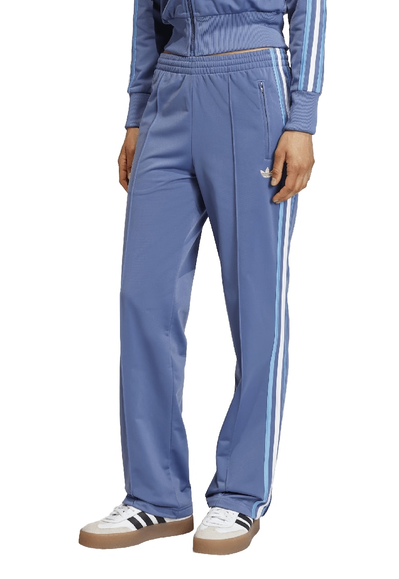 Pantaloni de trening cu talie medie si terminatii cu fermoar - Roz prafuit