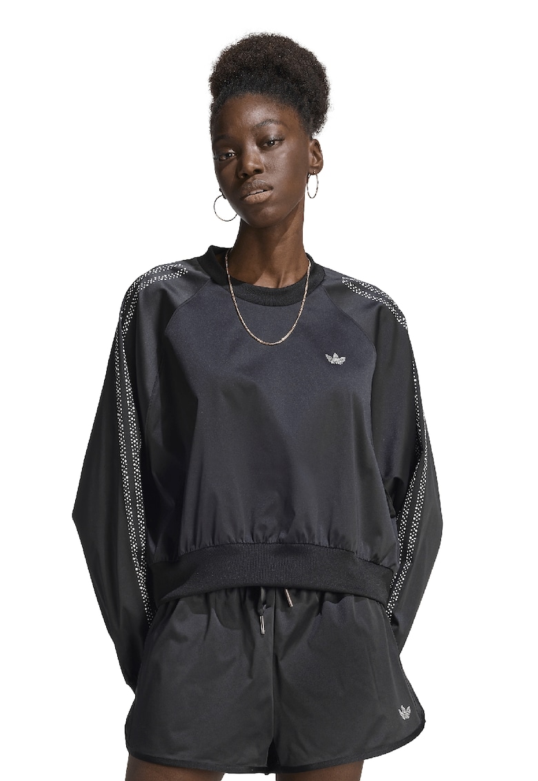 Bluza de trening cu croiala lejera cu maneci raglan - Negru