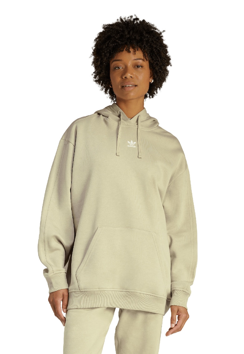 Hanorac lejer cu buzunar kangaroo - Bej deschis