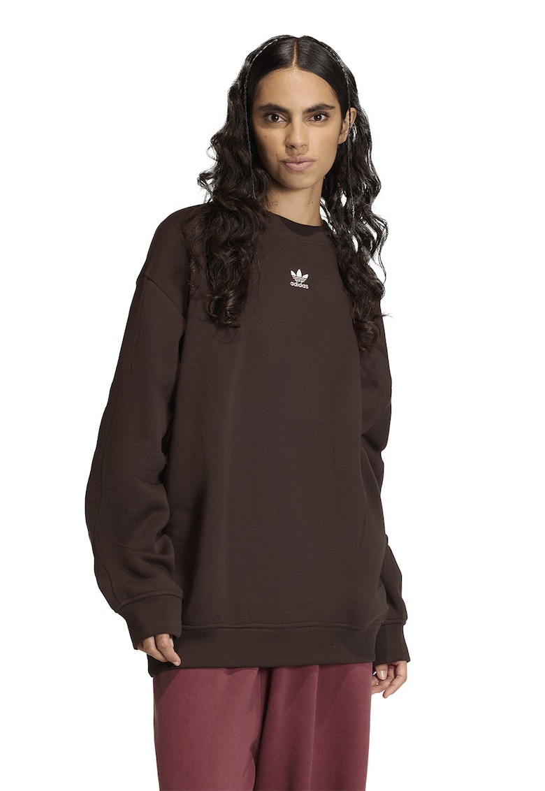 Bluza de trening supradimensionata cu captuseala calduroasa Essentials - Maro