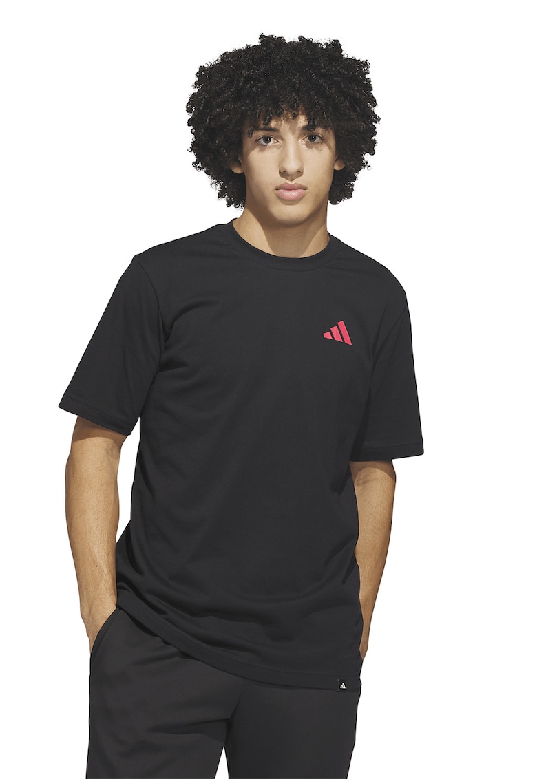 Tricou cu imprimeu logo - Negru/Albastru glaciar