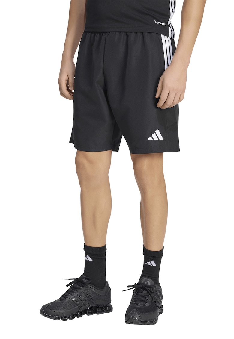 Pantaloni scurti cu buzunare cu fermoar pentru fotbal Trio - Alb/Negru