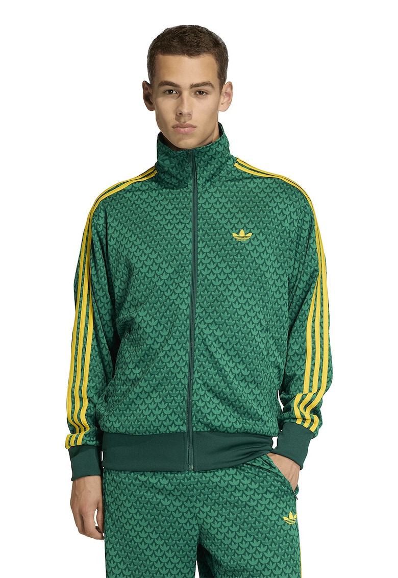 Bluza de trening cu fermoar si logo Firebird - Verde/Galben