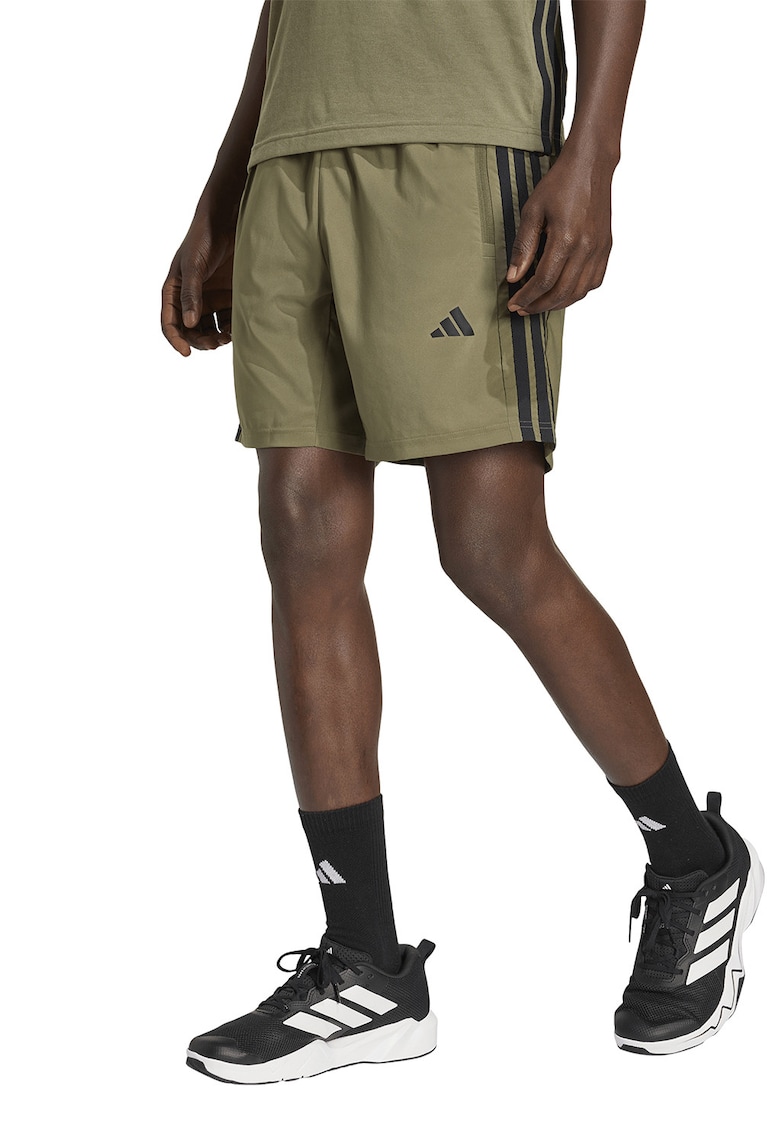 Pantaloni scurti cu buzunare cu fermoar pentru fitness Essentials - Negru/Verde masliniu