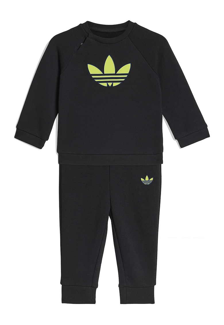 Trening din amestec de bumbac - Negru/Verde lime