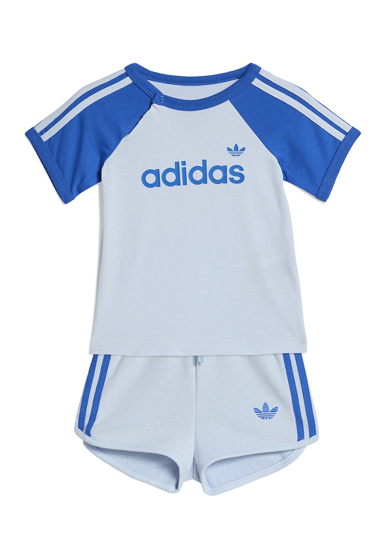 Set de tricou de bumbac si pantaloni scurti - 2 piese - Albastru royal/Albastru glaciar