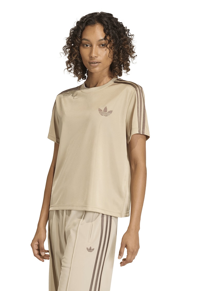 Tricou regular fit cu decolteu la baza gatului - Bej/Kaki