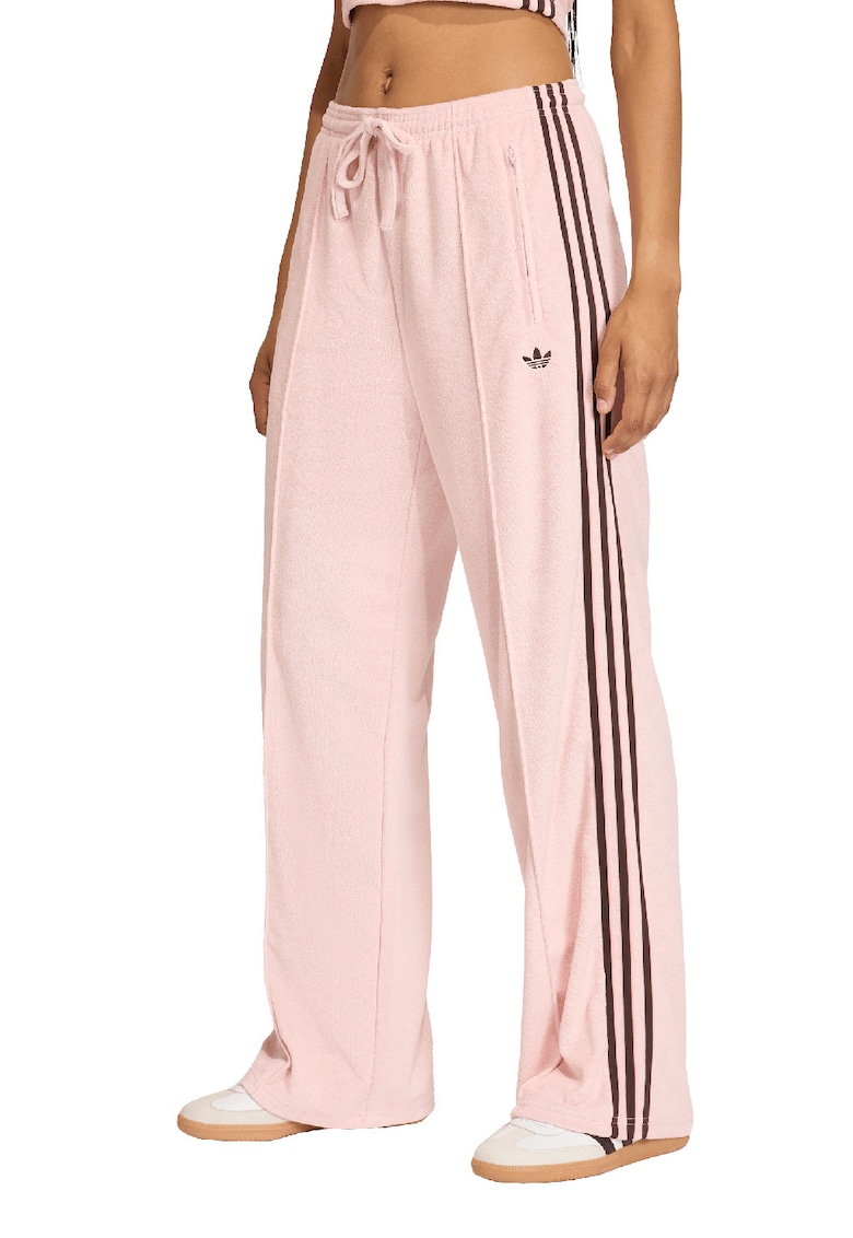 Pantaloni cu snur si buzunare cu femoar - Maro/Roz prafuit