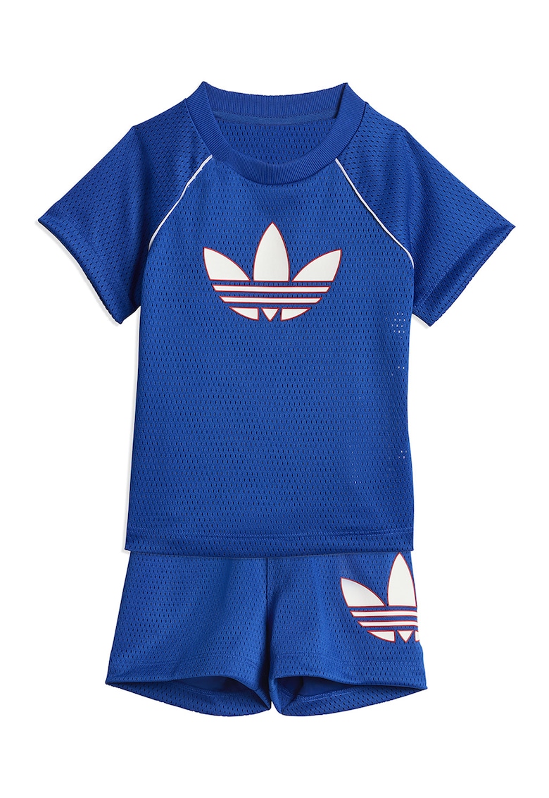 Set de tricou cu logo si pantaloni scurti - 2 piese - Albastru royal