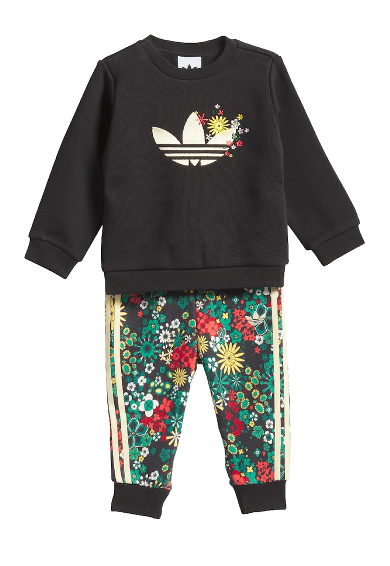 Trening din amestec de bumbac cu model floral - Rosu/Negru/Galben