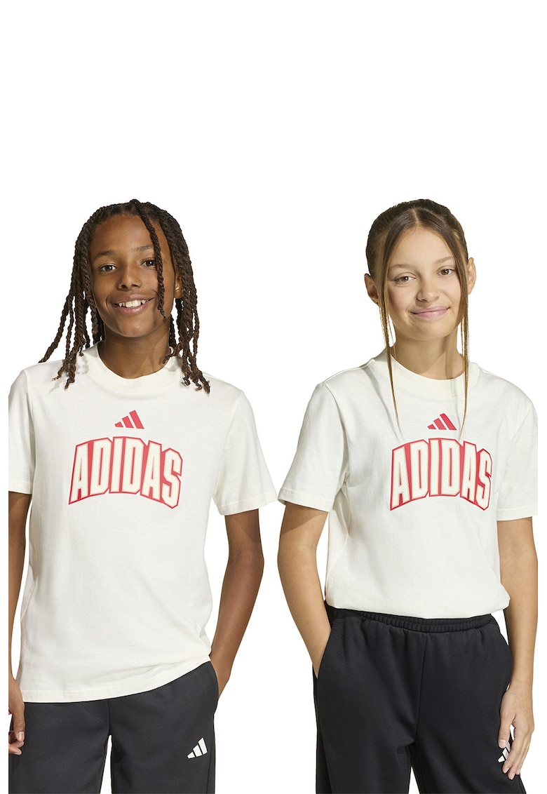 Tricou de bumbac cu logo Gfx - Alb murdar