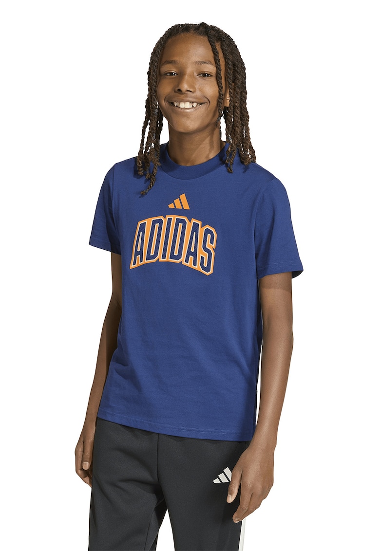 Tricou de bumbac cu logo Gfx - Albastru inchis