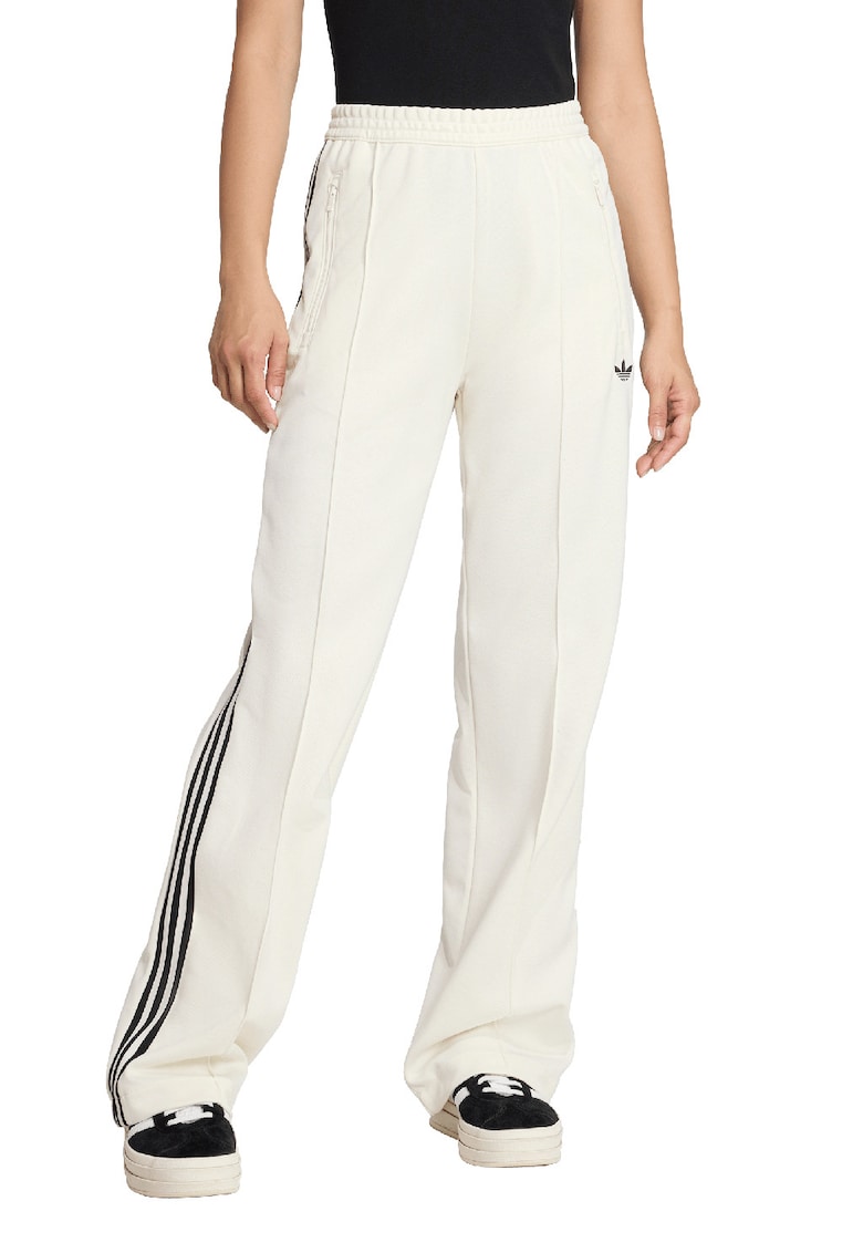 Pantaloni de trening drepti cu buzunare cu fermoar Classic - Negru/Alb murdar