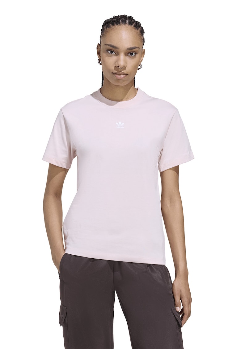 Tricou regular fit cu logo - de bumbac - Roz pal