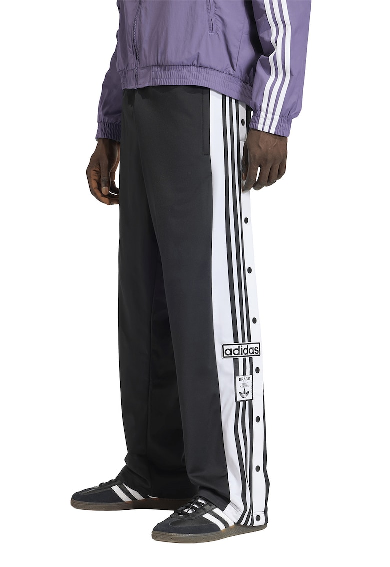 Pantaloni de trening cu capse laterale Adibreak - Alb/Negru