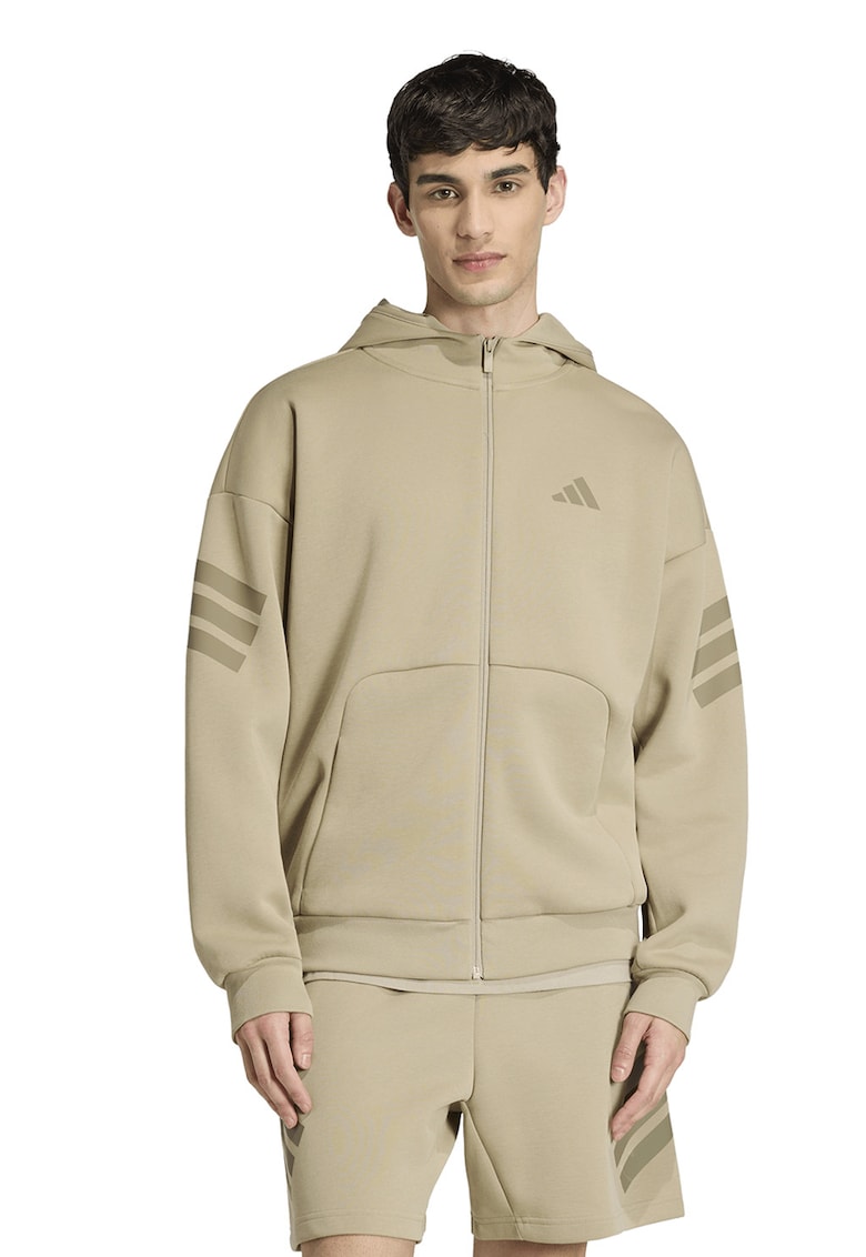 Hanorac cu fermoar si maneci cazute Future Icons - Bej