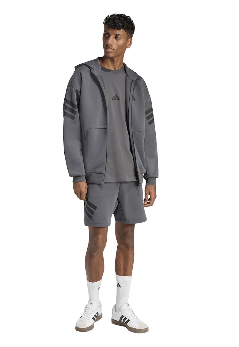 Hanorac cu fermoar si maneci cazute Future Icons - Gri