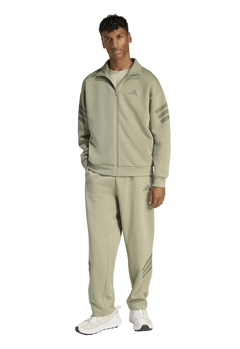 Bluza de trening cu fermoar si buzunare laterale - Bej