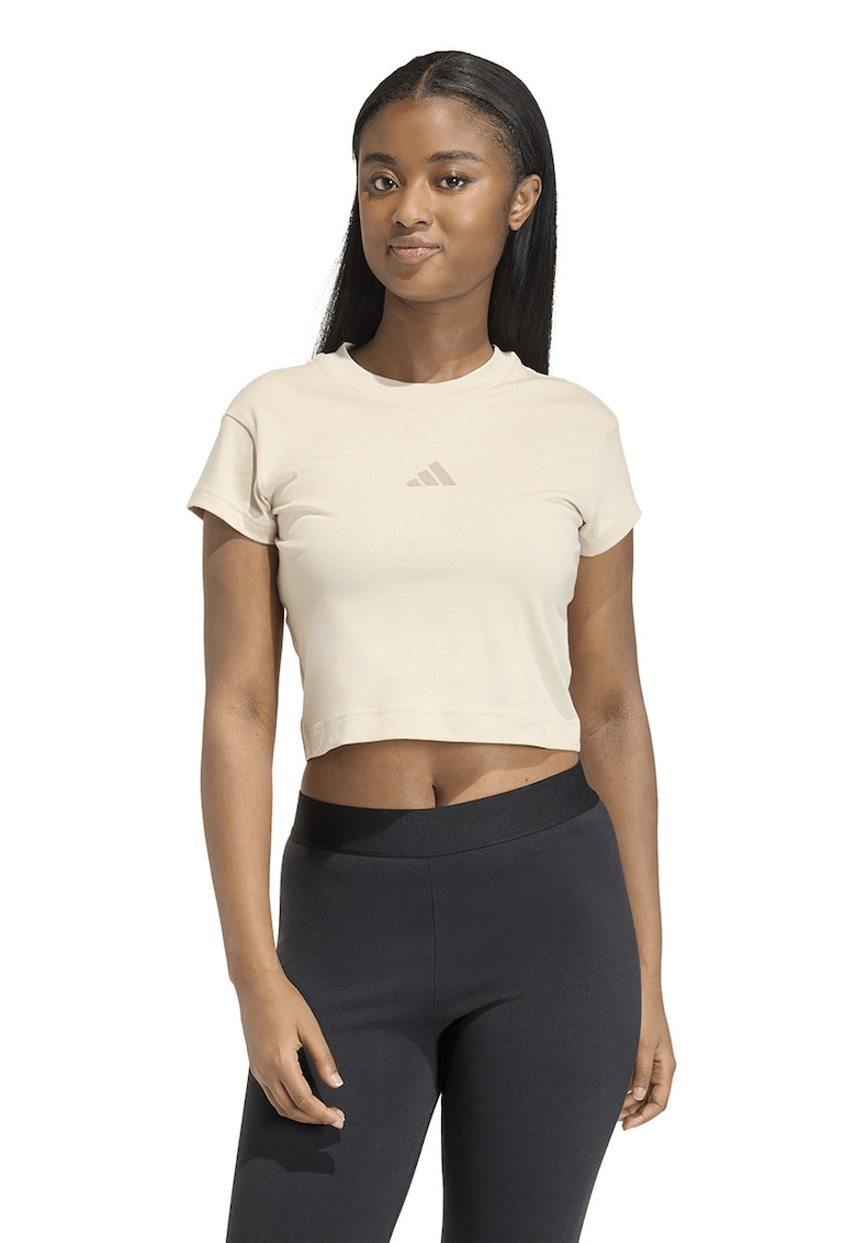 adidas Sportswear Tricou crop din bumbac - Crem