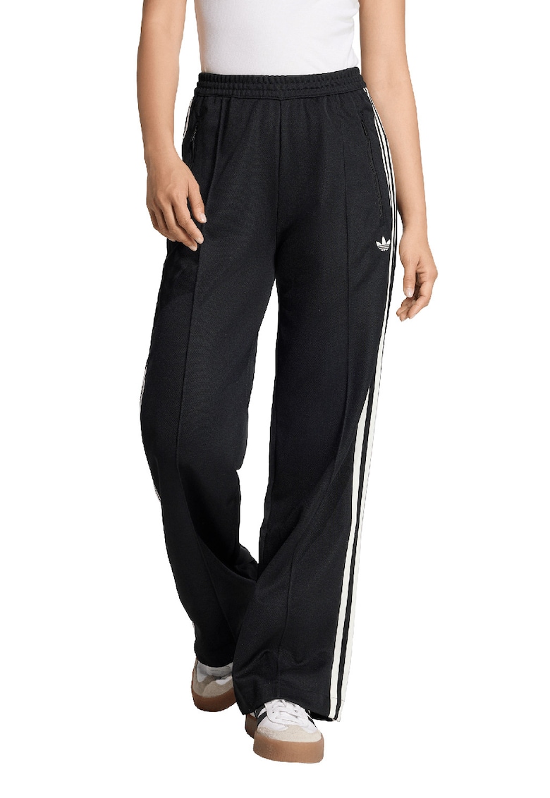 Pantaloni de trening drepti cu buzunare cu fermoar Classic - Alb/Negru