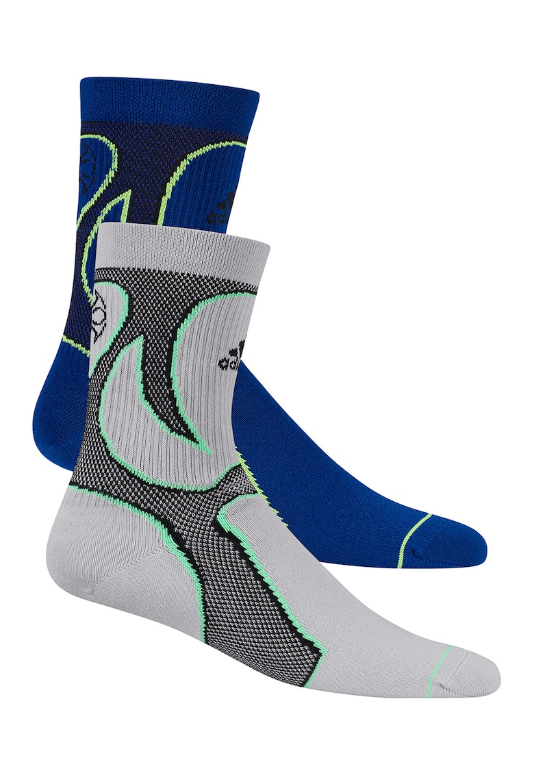 Set de sosete lungi unisex cu detalii contrastante Team - 2 perechi - Gri/Bleumarin