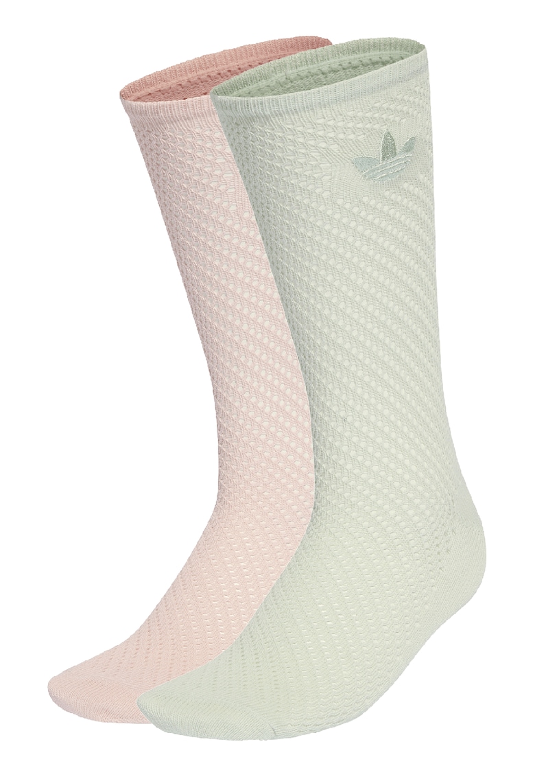 Set de sosete lungi unisex - 2 perechi - Verde pal/Roz pal