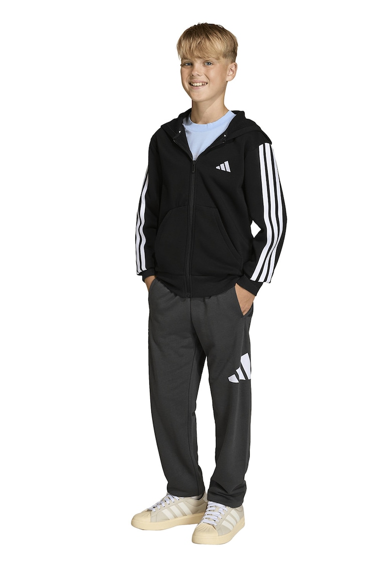 Pantaloni de trening cu logo si snur in talie