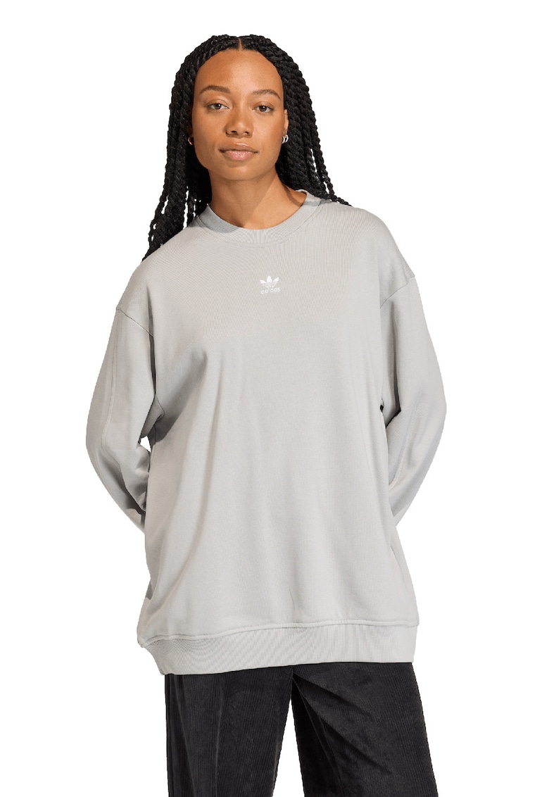 Bluza de trening supradimensionat de bumbac Essentials - Gri melange