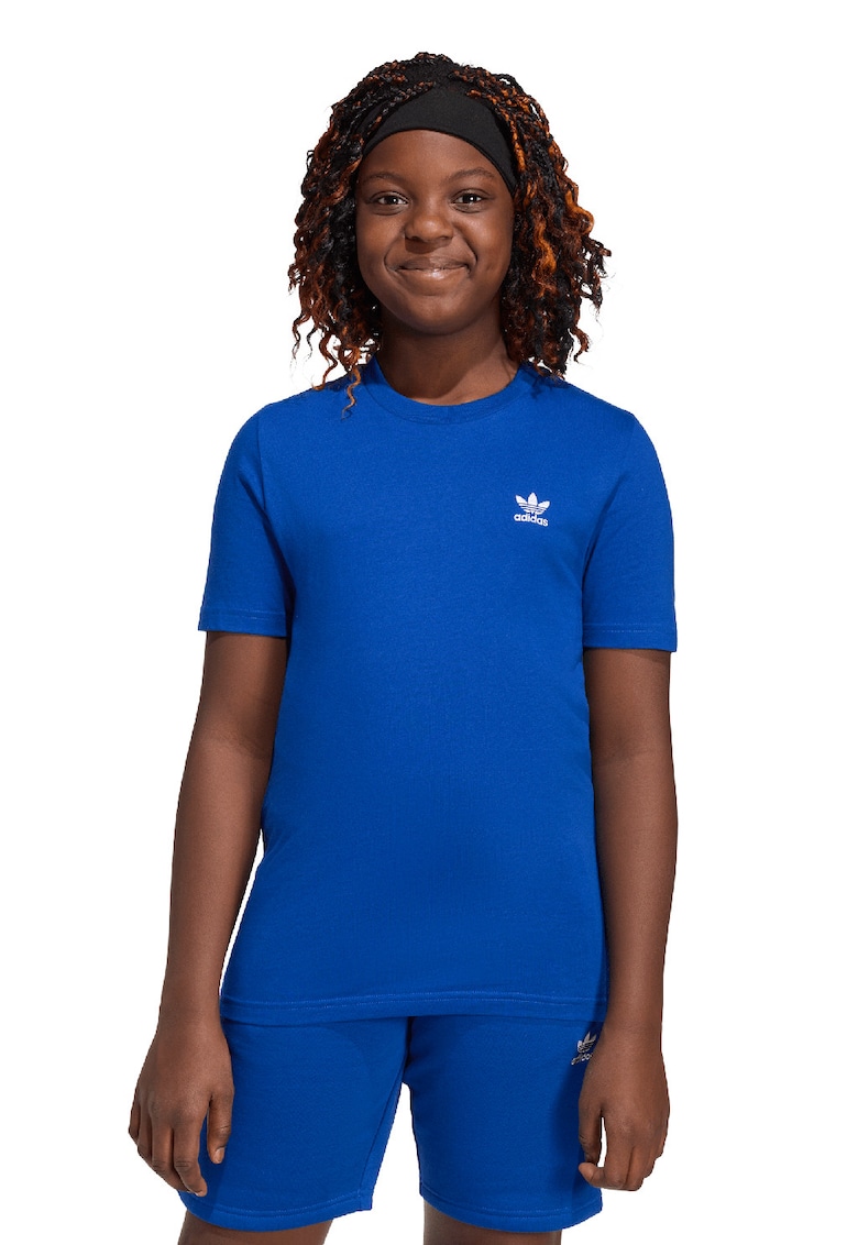 Tricou regular fit cu decolteu la baza gatului - Albastru royal