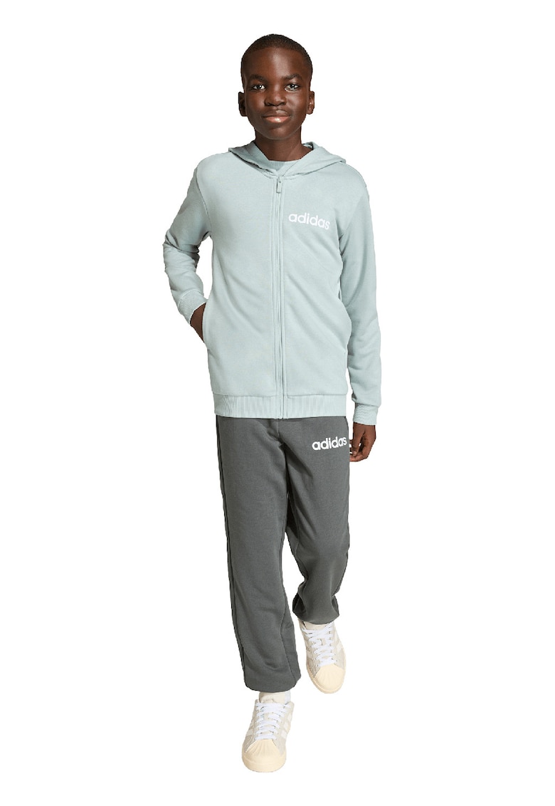 Trening din amestec de bumbac cu imprimeu logo - Alb/Verde pal