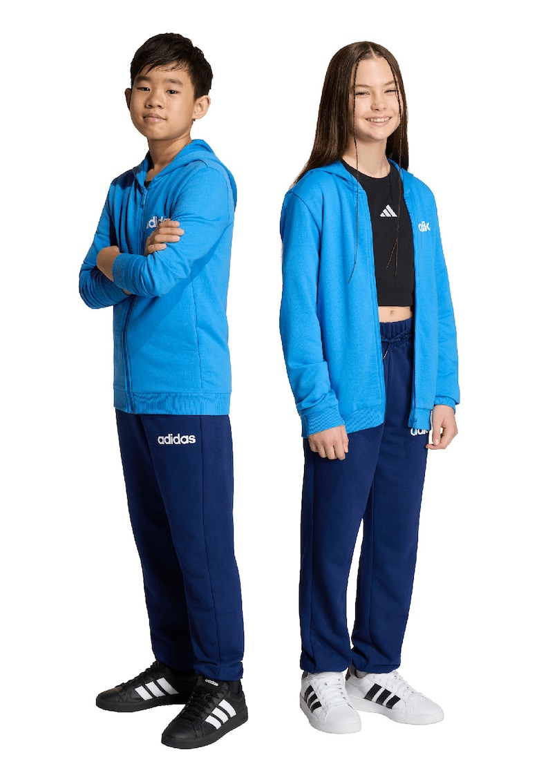 Trening din amestec de bumbac cu imprimeu logo - Alb/Albastru prafuit/Albastru deschis