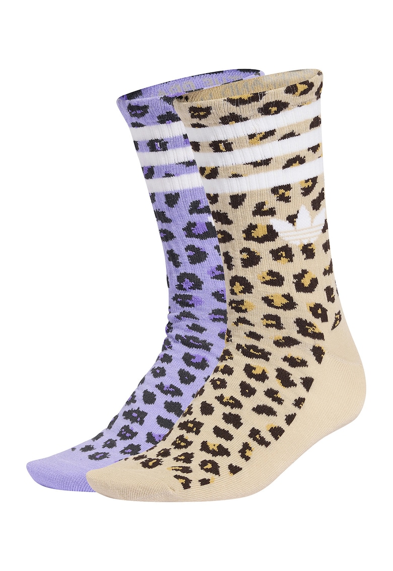 Set de sosete cu animal print - 2 perechi - Violet/Bej