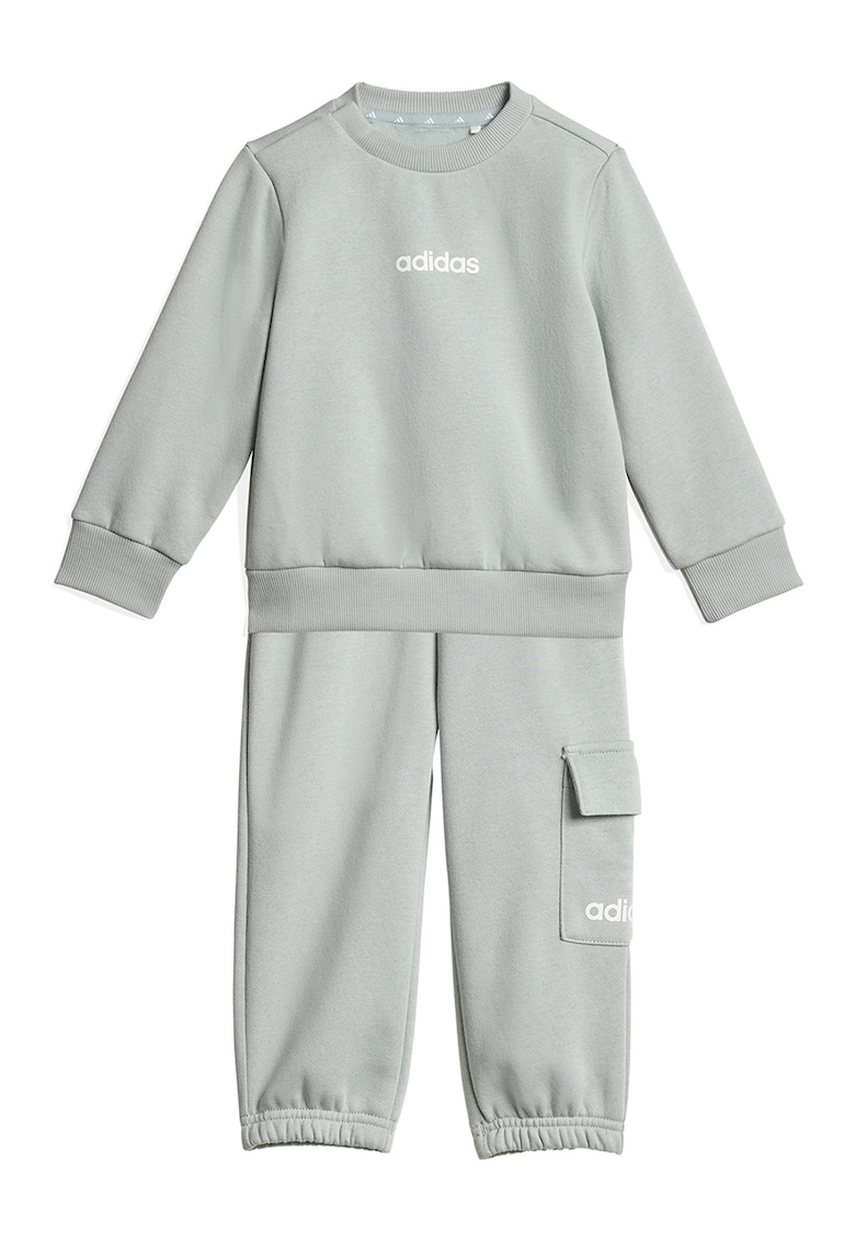 Trening din amestec de bumbac cu buzunar cargo - Alb/Verde pal