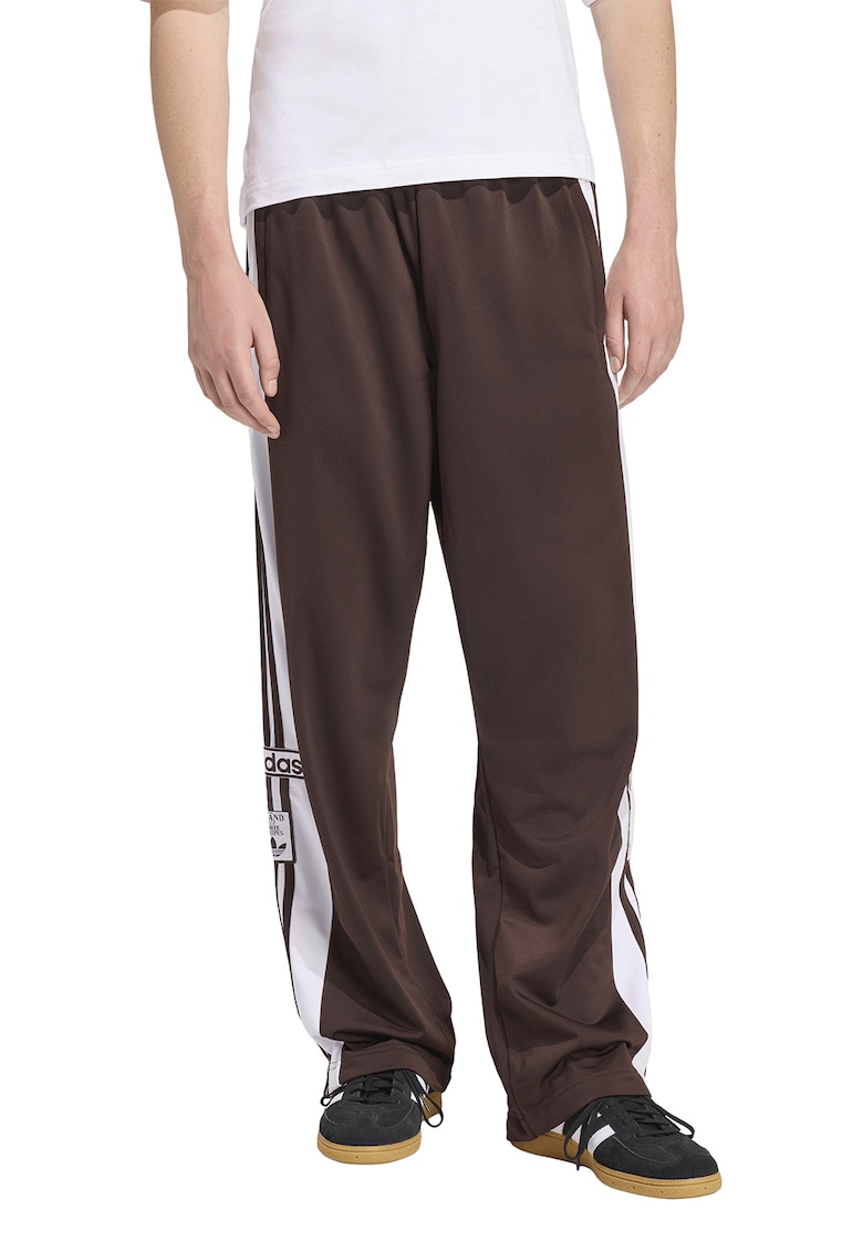 Pantaloni de trening cu capse laterale Adibreak - Maro inchis