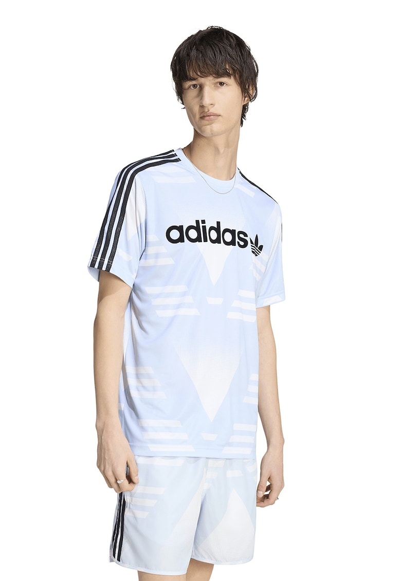 Tricou cu imprimeu logo Sponsored - Alb/Albastru pal
