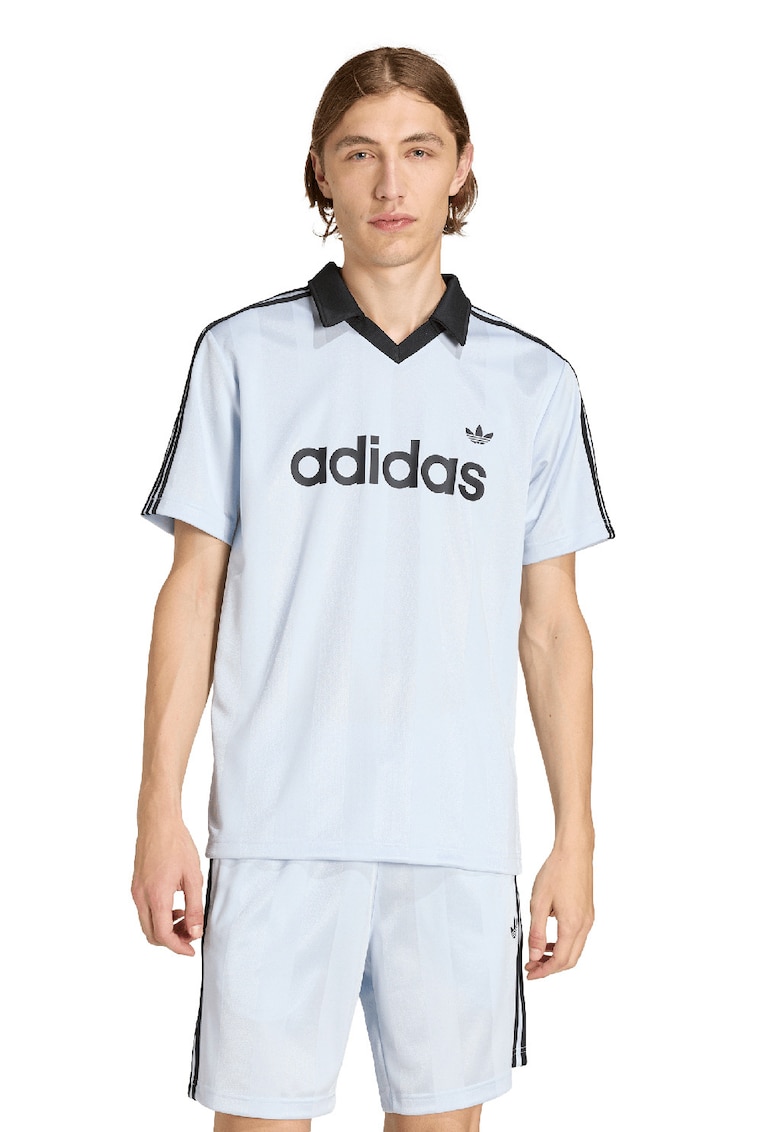Tricou polo cu logo - Negru/Albastru lavanda