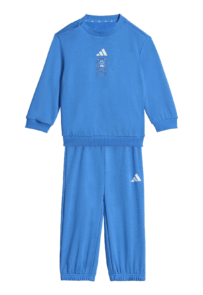 Trening din amestec de bumbac cu imprimeu grafic pe spate - Albastru deschis