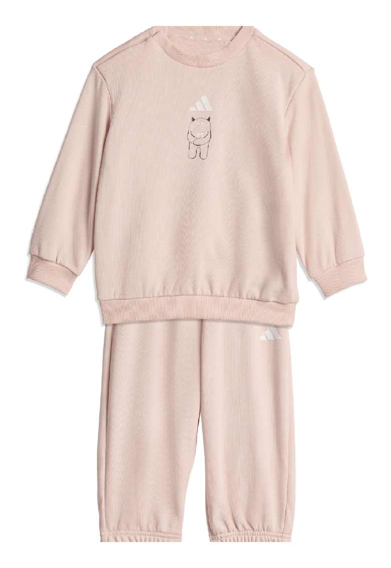 Trening din amestec de bumbac cu imprimeu grafic pe spate - Piersica