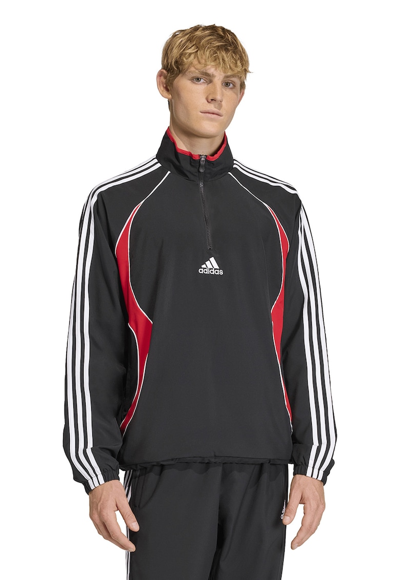 Bluza de trening cu fenta cu fermoar si logo