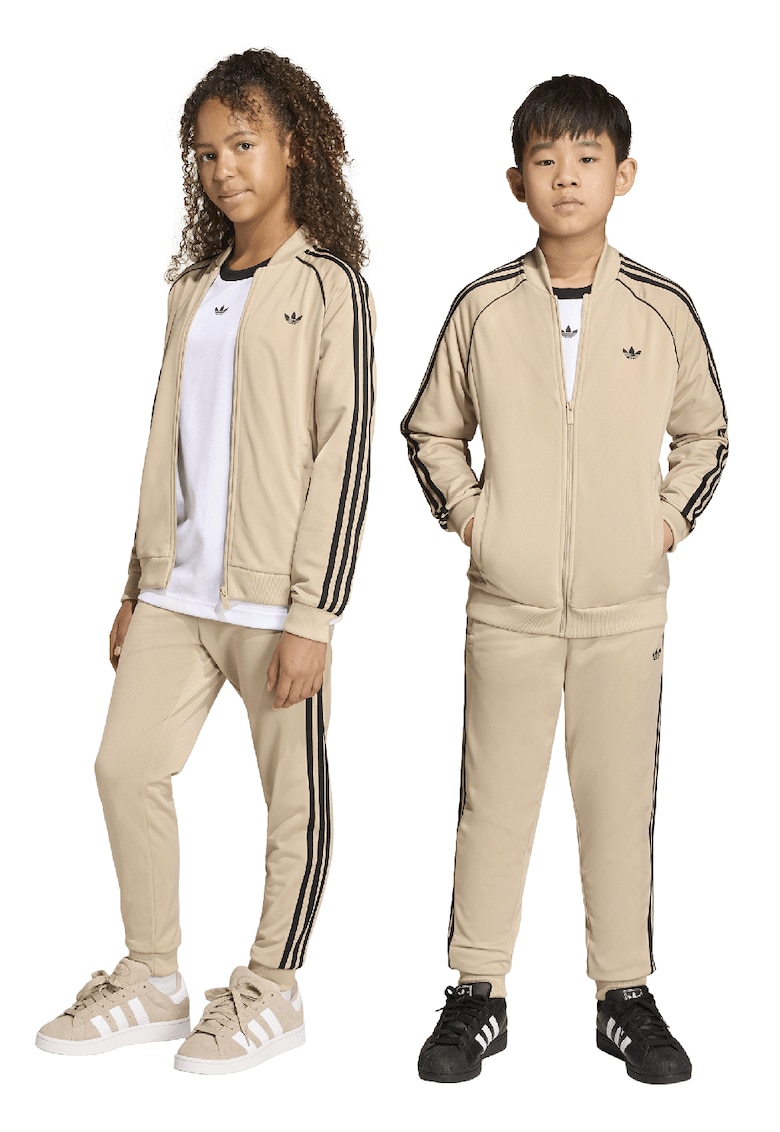 Pantaloni de trening cu logo - Negru/Maro nisip