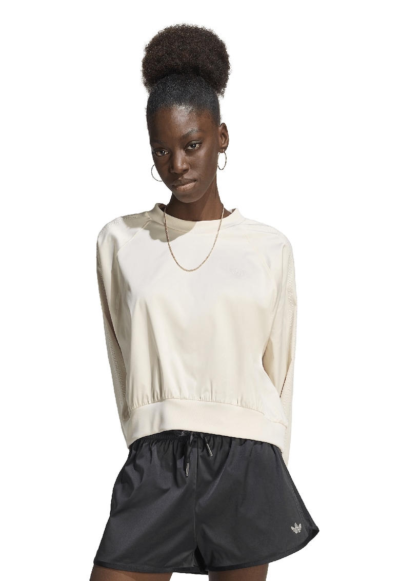 Bluza de trening cu croiala lejera cu maneci raglan - Crem
