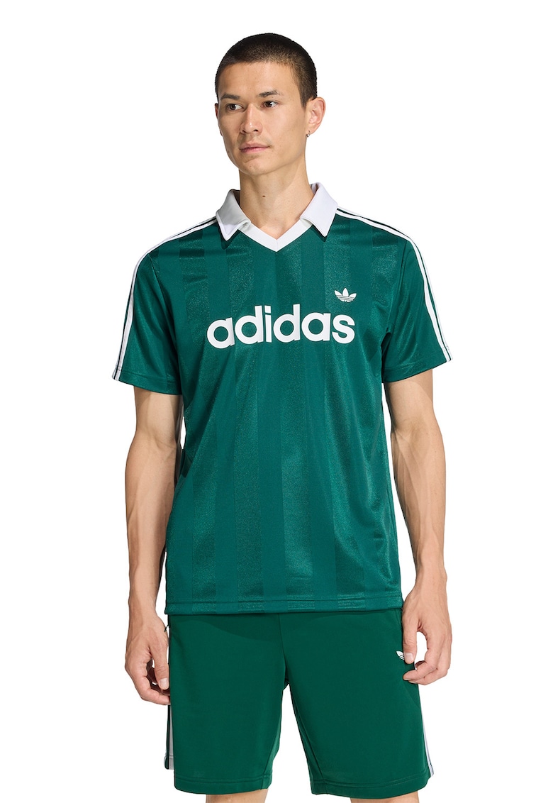 Tricou polo cu logo - Alb/Verde englez