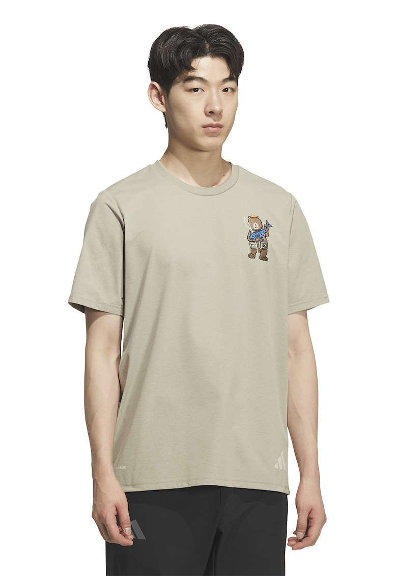 Tricou cu imprimeu grafic pentru drumetii - Maro taupe