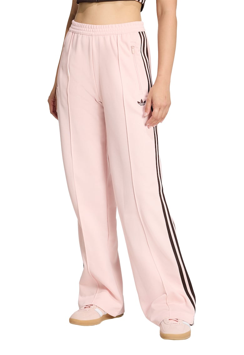 Pantaloni de trening drepti cu buzunare cu fermoar Classic - Roz prafuit