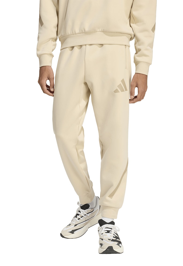 Pantaloni de trening relaxed fit cu snur Z.N.E. - Maro camel/Bej deschis