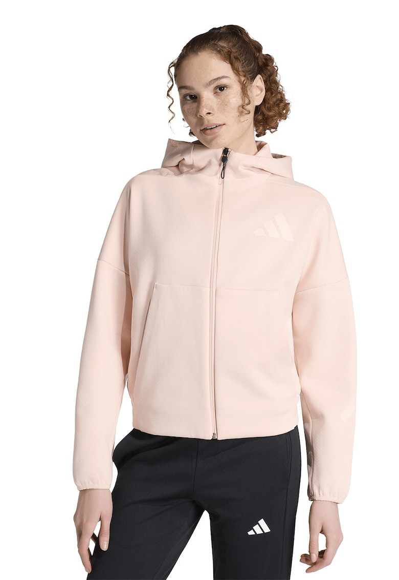 Hanorac cu maneci cazute si buzunare oblice Z.N.E. - Roz prafuit