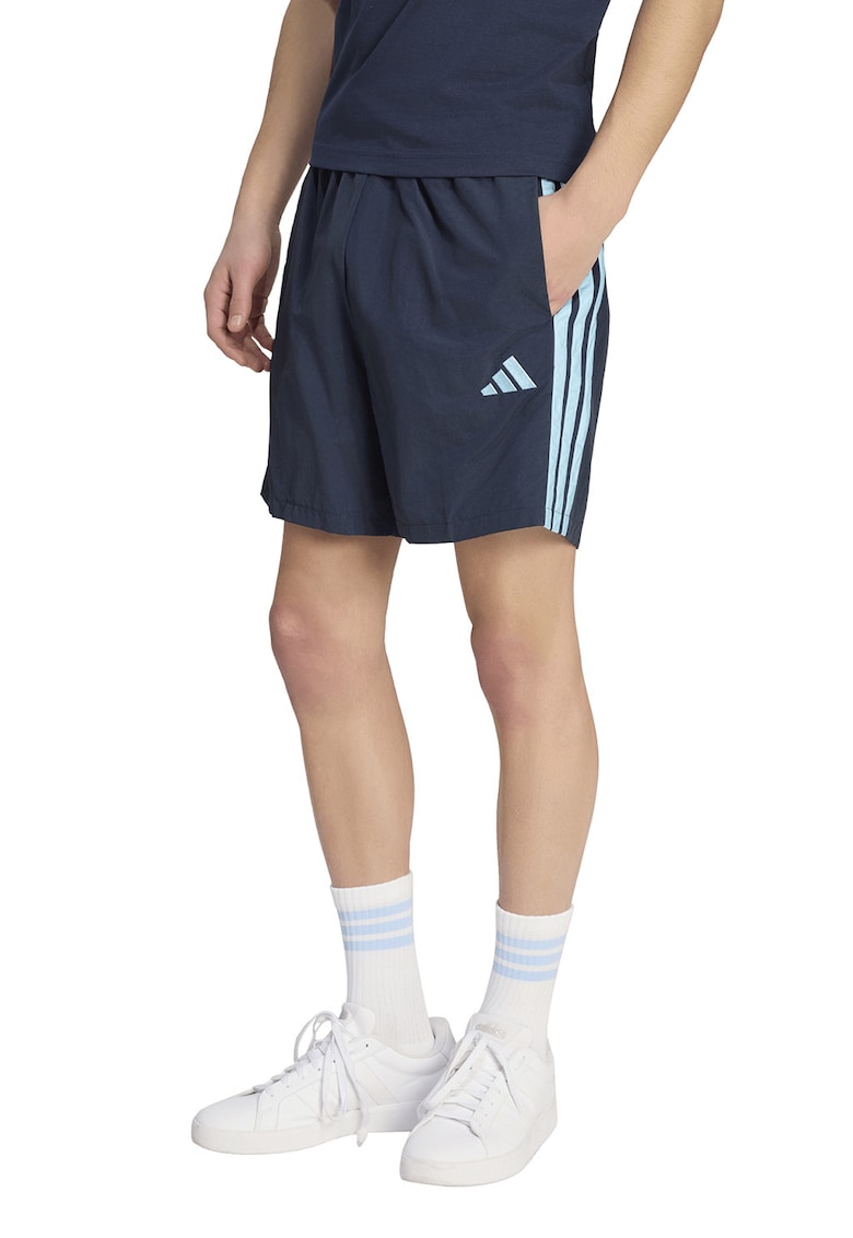 Pantaloni scurti cu snur si logo - Albastru inchis/Turcoaz