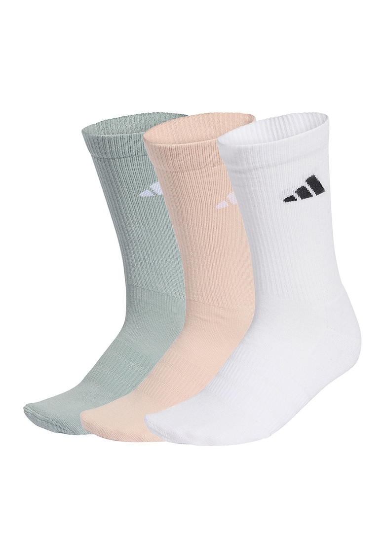 Set de sosete scurte cu logo -3 perechi - Piersica/Verde pal/Alb optic