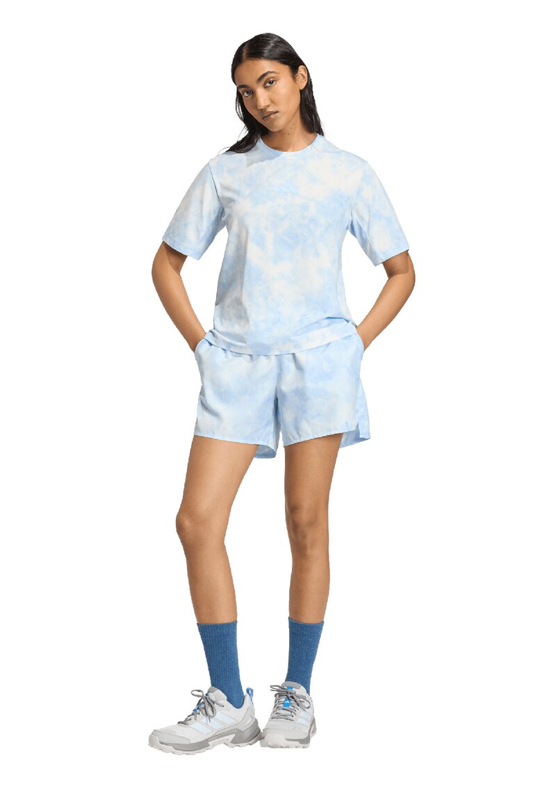 Tricou cu model tie-dye pentru drumetii - Albastru deschis